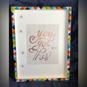 Multi Colored ~12” x ~18” Decorative Picture Frame with Mat